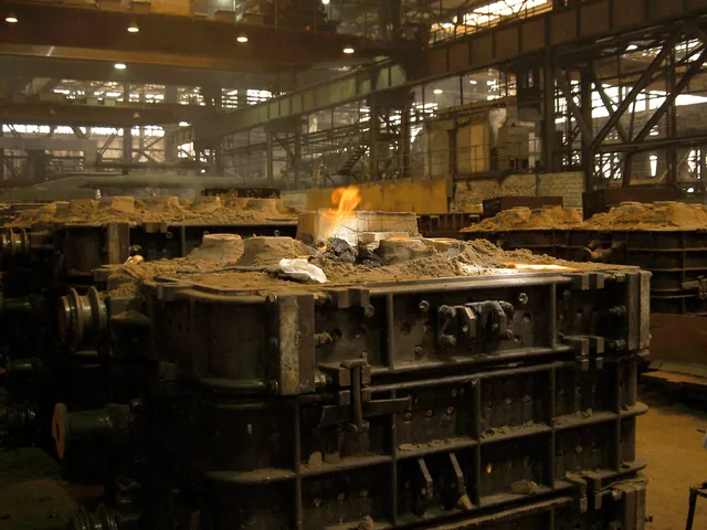 Área de fundição com moldes